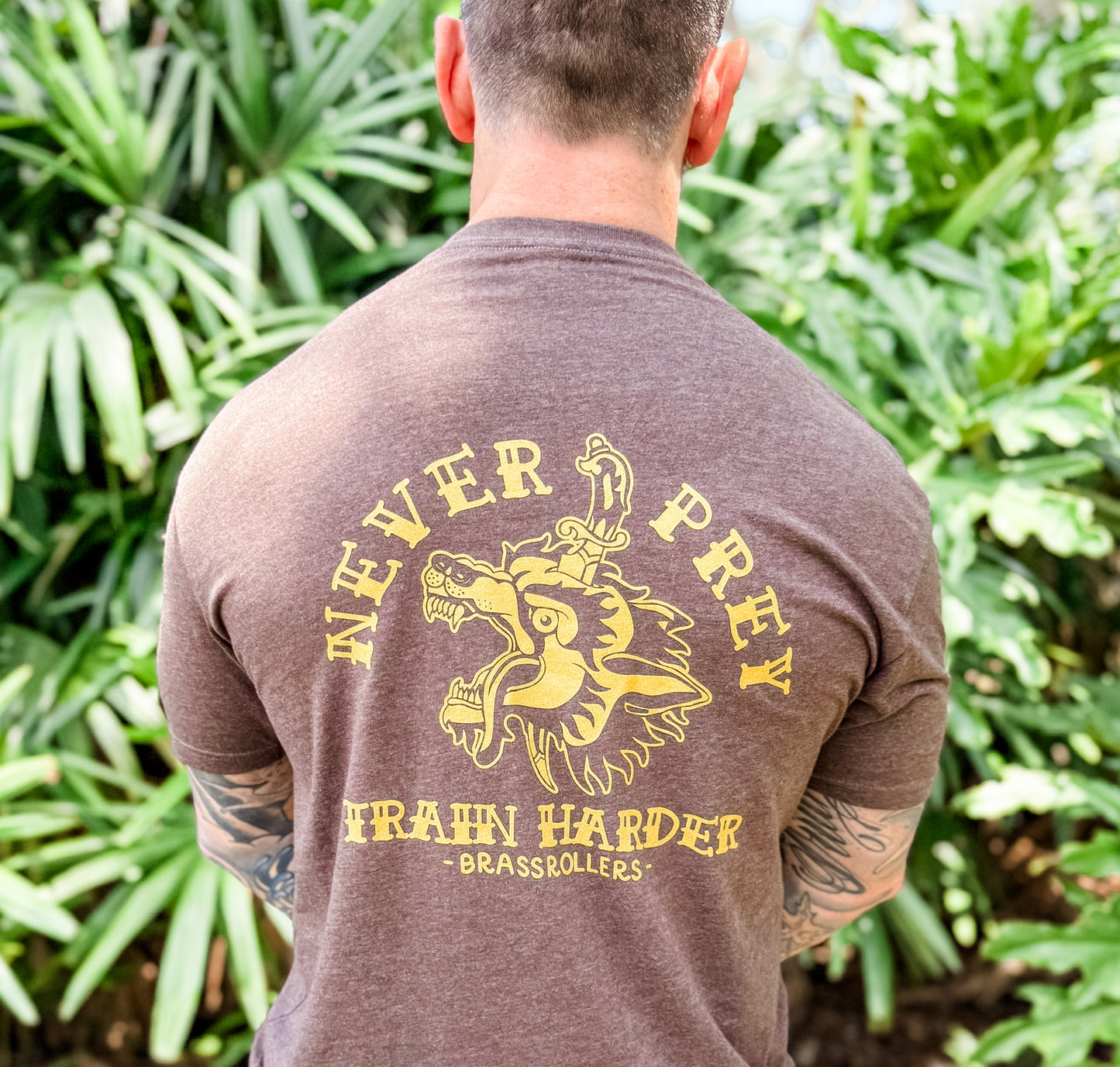 Never Prey Tee Brown
